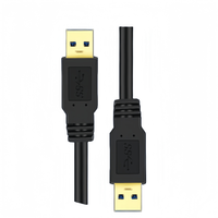 Câble USB 3.0 double extrémité mâle-mâle de 0,3 m pour ordinateur, prix de gros