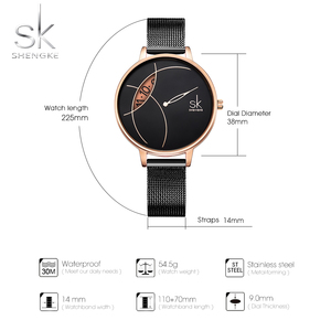 SHENGKE Offre Spéciale Logo personnalisé en acier inoxydable <span class=keywords><strong>montre</strong></span> à main de luxe évider <span class=keywords><strong>montre</strong></span>-bracelet à Quartz dame marque poignet nouvelle tendance - Product Image 2