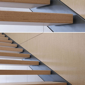 Escalier flottant moderne en acier doux et verre / Escalier en acier préfabriqué et verre pour intérieur - Product Image 6