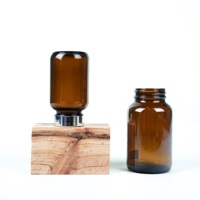 50ml 100ml 150ml 200ml bouteille de capsule en verre ambré pot de vaporisateur de pilule en verre pour l'emballage de pilules de supplément
