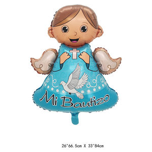 Angel Baby Baptism round Balloon Communion Aluminum Foil Balloon with Cross and Bird Shape Party <strong>Decorations</strong> - Product Image 2