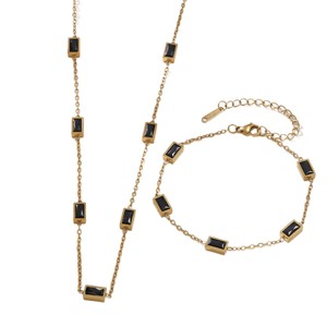 <span class=keywords><strong>Collier</strong></span> pendentif transfrontalier polyvalent, style Ins, avec serti géométrique, sportif, en acier inoxydable 304 électroplaqué, luxe léger - Product Image 5
