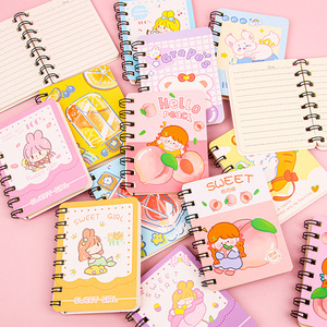 สมุดโน๊ตเกลียวขนาดเล็กแบบพกพาออกแบบการ์ตูนสำหรับนักเรียนหญิงของขวัญเครื่องเขียนขนาด A6 ปกกระดาษ - Product Image 2