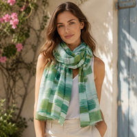 Écharpe longue à imprimé rayé, légère, douce et respirante, châle enveloppant, foulard tendance pour femme, pour le quotidien, les voyages, la plage et les activités de plein air