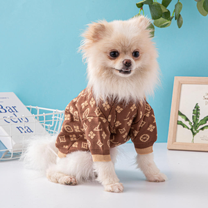 Cappotto Invernale di Lusso per Cani e Gatti, Maglione Classico con Motivo a Lettere, Abbigliamento per Animali Domestici all'Ingrosso, Maglione Firmato per Cani - Product Image 1