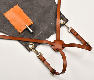 Tablier en cuir de toile épaissie résistant à l'usure coiffeur masculin tatoueur <span class=keywords><strong>femme</strong></span> <span class=keywords><strong>barman</strong></span> - Product Image 3