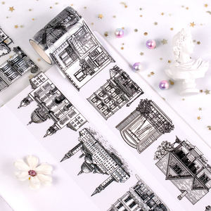 Ruban décoratif personnalisé en PET noir, ruban adhésif transparent pour l'architecture, ruban washi personnalisé de grande taille, fabricant - Product Image 2