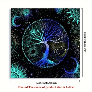 Mantel <span class=keywords><strong>de</strong></span> Terciopelo para Tarot con Diseño <span class=keywords><strong>de</strong></span> Mandala y Árbol <span class=keywords><strong>de</strong></span> la Vida, Impermeable, para Adivinación, Cubierta <span class=keywords><strong>de</strong></span> Mesa para Altar, Fabricación OEM/ODM - Product Image 3