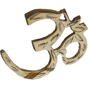 PARIJAT HANDICRAFT Set 2 Brass Gold Om Trishool Trishul Indian Hindu Religious Wall Home Decor Kitchen Pooja <b>Mandir</b> Sculptures - Product Image 4