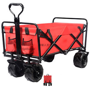頑丈な折りたたみ式トロリーカート折りたたみ式ユーティリティワゴン屋外ビーチワゴン - Product Image 6