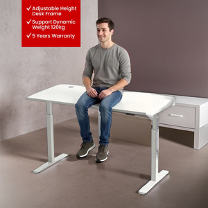 Escritorio de pie eléctrico con patas de 2 etapas Sistema de motor dual Asas de hasta 120kg - Product Image 1