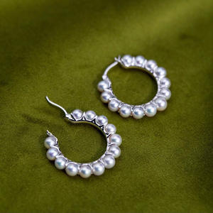 21566 Argent S925, supports de boucles d'oreilles vides pour bijoux en perles DIY, supports de boucles d'oreilles et de fermoirs, accessoires pour perles de 3-4 mm - Product Image 1