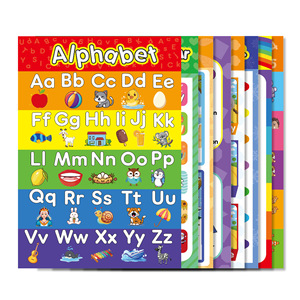 Nuovo Design 8 pz/set di <span class=keywords><strong>alfabeto</strong></span> della fattoria inglese precoce Poster di educazione per bambini Silent Wall Chart materiale di carta patinata - Product Image 4