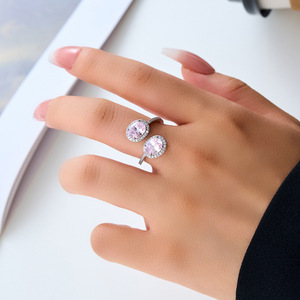 Oval Micro Pave Zircon Open <b>Ring</b> <b>Adjustable</b> Index Finger Fashion Jewelry Party <b>Ring</b> - Product Image 2