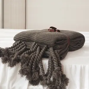नॉर्डिक आईएनएस मोटे ऊन बुनाई सोफे कंबल घर रहने बिस्तर पूंछ कंबल कार्यालय झपकी बुनाई कंबल
