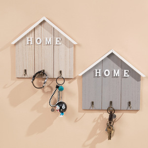 Mensola a Muro a Forma di Casa <span class=keywords><strong>in</strong></span> <span class=keywords><strong>Legno</strong></span> 202511, Portachiavi Decorativo da Parete - Product Image 1