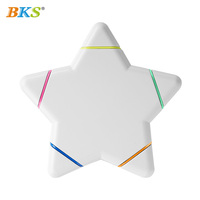Stylo surligneur mignon cinq couleurs 5 en 1 en forme de fleur en plastique pour étudiants et enfants, pour dessiner et prendre des notes