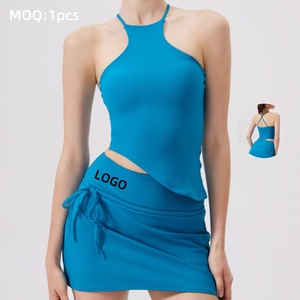 Conjunto Deportivo Aoyema, Chaleco Sexy con Espalda Descubierta y Relleno en el Pecho, <span class=keywords><strong>Jersey</strong></span> de Bádminton, Gimnasio, Yoga, Pickleball, Tenis - Product Image 1