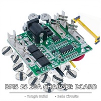 Modul Pengisi Daya Baterai Lithium 18650 02 BMS 5S 20A PCM Balancer PCBA Tipe Power Bank dengan Ketebalan Tembaga 1 oz