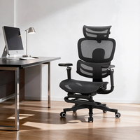 Chaise de bureau ergonomique avec appuie-tête 4D en maille, dossier à 8 positions, accoudoirs 5D, soutien lombaire réglable et repose-pieds