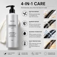 Après-shampoing réparateur de barrière capillaire professionnel aux peptides, protection thermique, hydratation intensive, soin botanique pour cheveux stressés par la chaleur