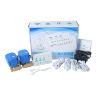Válvula de Agua con Detección Automática de Fugas DN15 1/2 Pulgada de Latón con 4 Sensores de Fuga Cableados de 6m para Prevención de Inundaciones en Toda la Casa