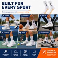 Chaussettes de sport confortables haute performance, respirantes, mi-mollet, personnalisées pour hommes, chaussettes de course personnalisées, chaussettes de basketball athlétiques