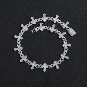 Collar Hip Hop Vintage con Cadena de Eslabones Cruzados Infinitos con Circonitas Brillantes, Proveedor Verificado por BES, Venta al por Mayor de Fábrica - Product Image 4