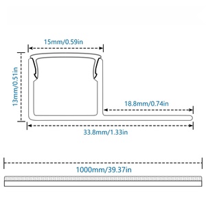 Profilé en aluminium 6063 pour <span class=keywords><strong>bande</strong></span> LED décorative d'intérieur, utilisation pour cloisons sèches et plâtre, série 6000, argent/noir/blanc - Product Image 5