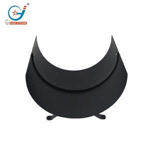 Black Metal <strong>Fireplace</strong> <strong>Log</strong> Holder <strong>Basket</strong> for Firewood Storage - Product Image 2
