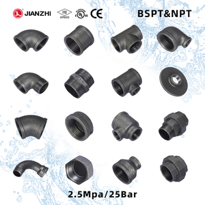 Jianzhi 4방향 25mm 다층 엘보 90도 남성 커넥터 트리 관개용 블랙 아이언 파이프 피팅 소방 스프링클러 시스템용 - Product Image 2