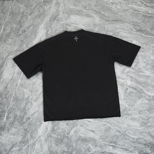 <span class=keywords><strong>T</strong></span>-<span class=keywords><strong>shirt</strong></span> da Uomo alla Moda Vintage Pesante Oversize con Grafica Personalizzata Strass Taglio Squadrato Corta Effetto Invecchiato - Product Image 2