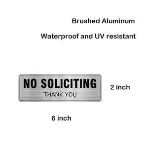 Letrero Moderno de Prohibido Solicitar Servicios - Letrero Comercial Delgado de Aluminio Cepillado de 2"x6", Ideal para Puerta de Oficina, Recepción y Espacios Profesionales - Product Image 2