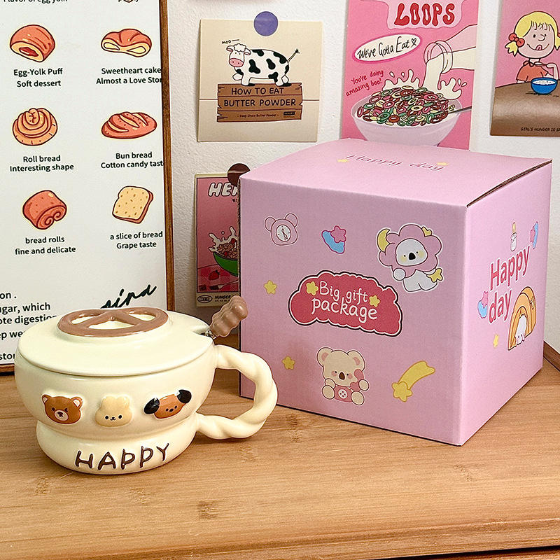 [Pink Gift Box] Pretzel Bread Cup - Custard Yellow