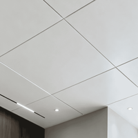 Panneau de plafond suspendu carré moderne en aluminium antistatique, ignifuge et résistant à l'humidité pour salle de bain d'hôpital