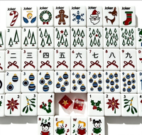 Tuiles de Mahjong en Acrylique de Noël Modernes et Luxueuses, Motif Père Noël, Arbre et Bonhomme de Neige, Portables et Durables pour le Divertissement