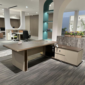 أثاث مكتبي بسيط وعصري لكرسي مكتبي مع مجموعة من كراسي الرئيس ، خزانة مزدوجة ، مكاتب مكتبية سميكة - Product Image 4