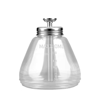 Bouteille de stockage d'alcool en verre et acier inoxydable avec graduation transparente, 180 ml, grande capacité, à pression pour distribution