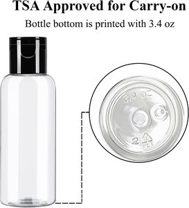 5 gói 3.4 oz du lịch Kích thước chai cho đồ dùng cá nhân TSA được phê duyệt rò rỉ bằng chứng rỗng Refillable <span class=keywords><strong>container</strong></span> với nhãn - Product Image 6