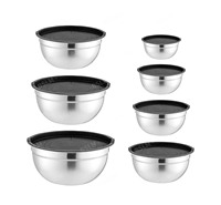 Bol à salade avec couvercle en silicone, boîte à lunch pour aliments chauds, vente chaude, logo personnalisé, bol passoire à fruits, bols mélangeurs en acier inoxydable