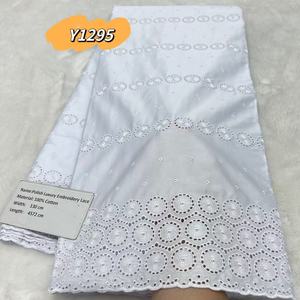 Dentelle polonaise noire africaine de haute qualité 100 % coton avec foulard africain Aso Oke et écharpe nigériane pour vêtements de fête pour hommes - Product Image 2