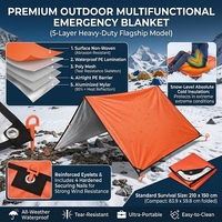 Bâche d'urgence imperméable robuste à 5 couches isolées pour abri et protection - Vente en gros