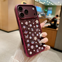 Coque de téléphone scintillante, décoration 3D papillon et étoile perlée, cadre d'objectif électroplaqué antichoc pour iPhone 17/18 Pro Max