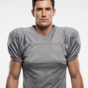 Camiseta de Fútbol Americano para Hombre, Cuello en V, Color Gris, Manga Corta, Malla Transpirable, Poliéster, Corte Regular, Todas las Temporadas, STORM FIT - Product Image 3