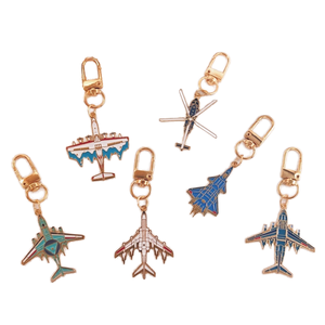 Nouveau porte-clés pendentif avion de dessin animé, modèle d'avion de chasse en alliage de zinc pour la Fête <span class=keywords><strong>Nationale</strong></span>, modèle spatial pour spectacle aérien, 6k, pour sac à dos, en stock - Product Image 1