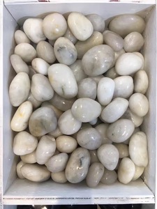 Ciottoli di Pietra Bianca Super Lucidati all'Ingrosso, Pietre di Fiume per Pavimentazione, Ciottoli di Fiume <span class=keywords><strong>in</strong></span> Blocco per Paesaggistica - Product Image 1