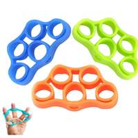 Entrenador de fuerza para dedos de silicona con banda de resistencia de látex tipo lazo, agarre para mano, estirador de muñeca y expansor de dedos para ejercicio