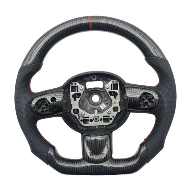 คาร์บอนไฟเบอร์ + หนังพรุน + แถบสีแดง + เย็บสีแดง