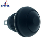 Bouton d'interrupteur de moto à dôme, 2 broches SPST, momentané, en plastique, étanche IP65, mini bouton-poussoir 12 mm