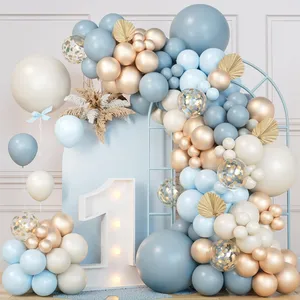 Макарон синий металлик Шампанское золотые шары гирлянда наборы арок латексные шары Декор для детского душа день рождения свадебное украшение